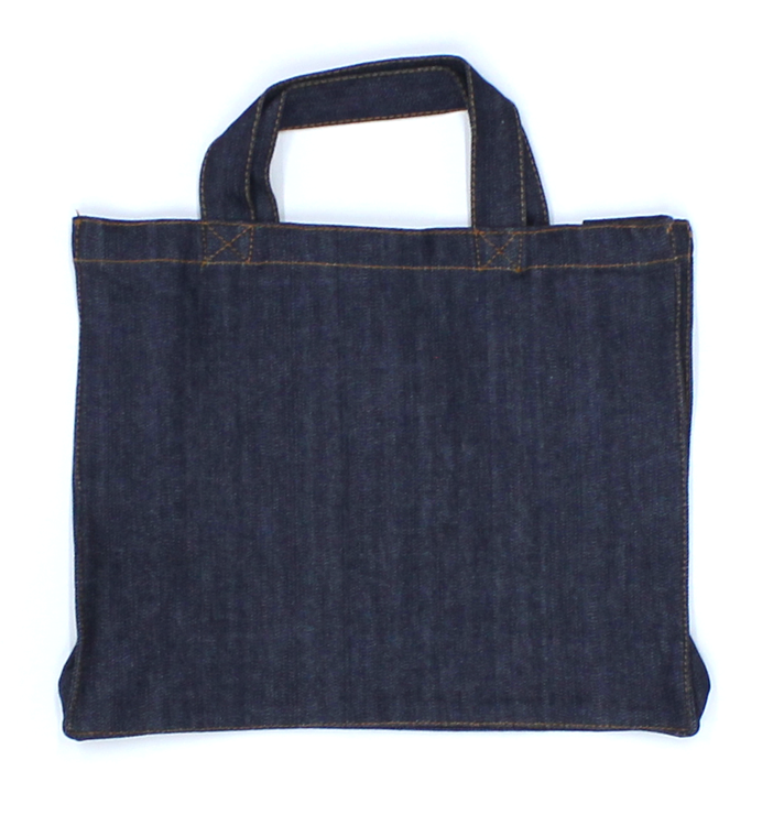 デニムカレッジトートバッグ(M)ワイド インディゴ