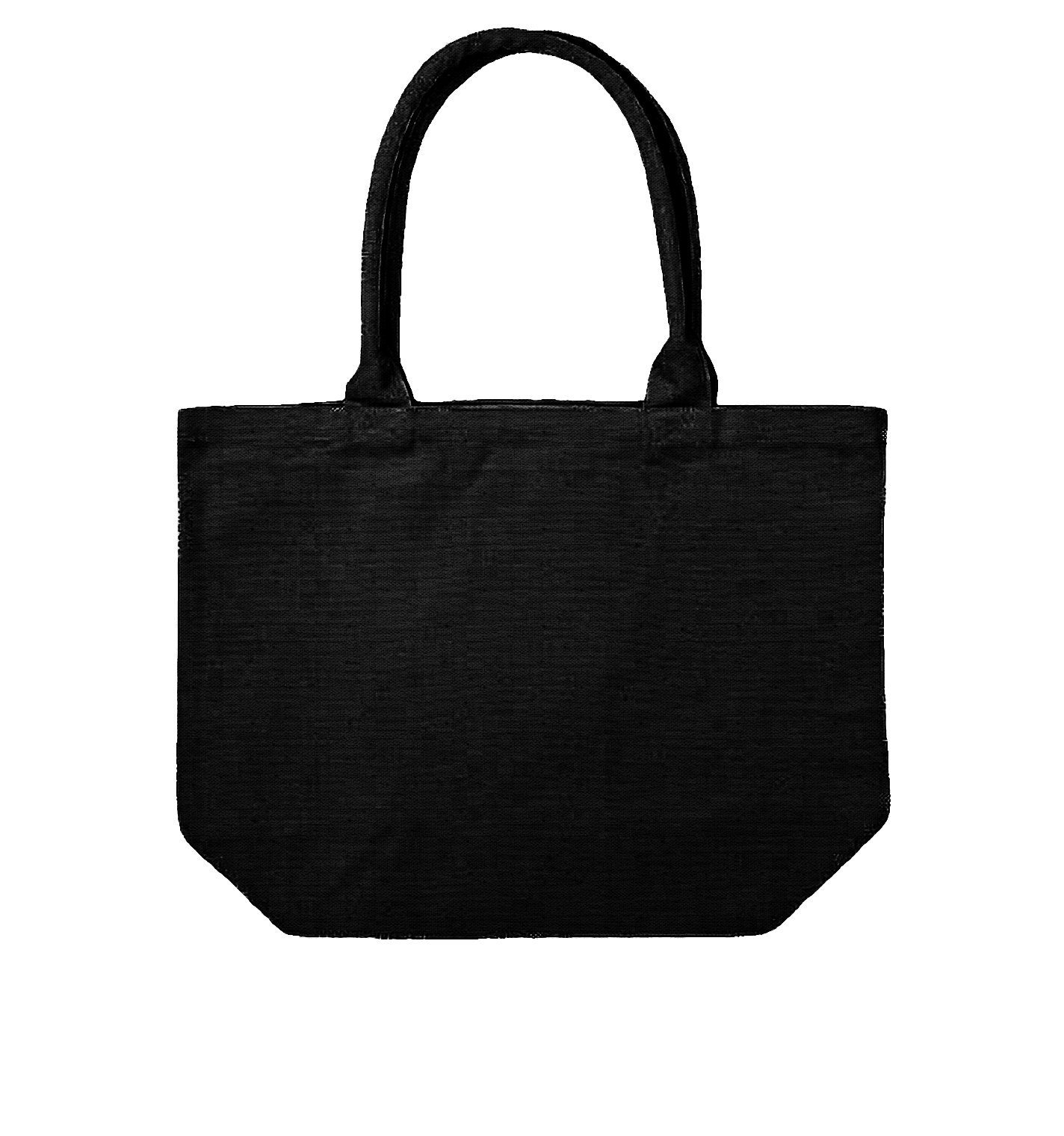 厚手キャンバスパイプハンドルトートバッグ(M)ブラック