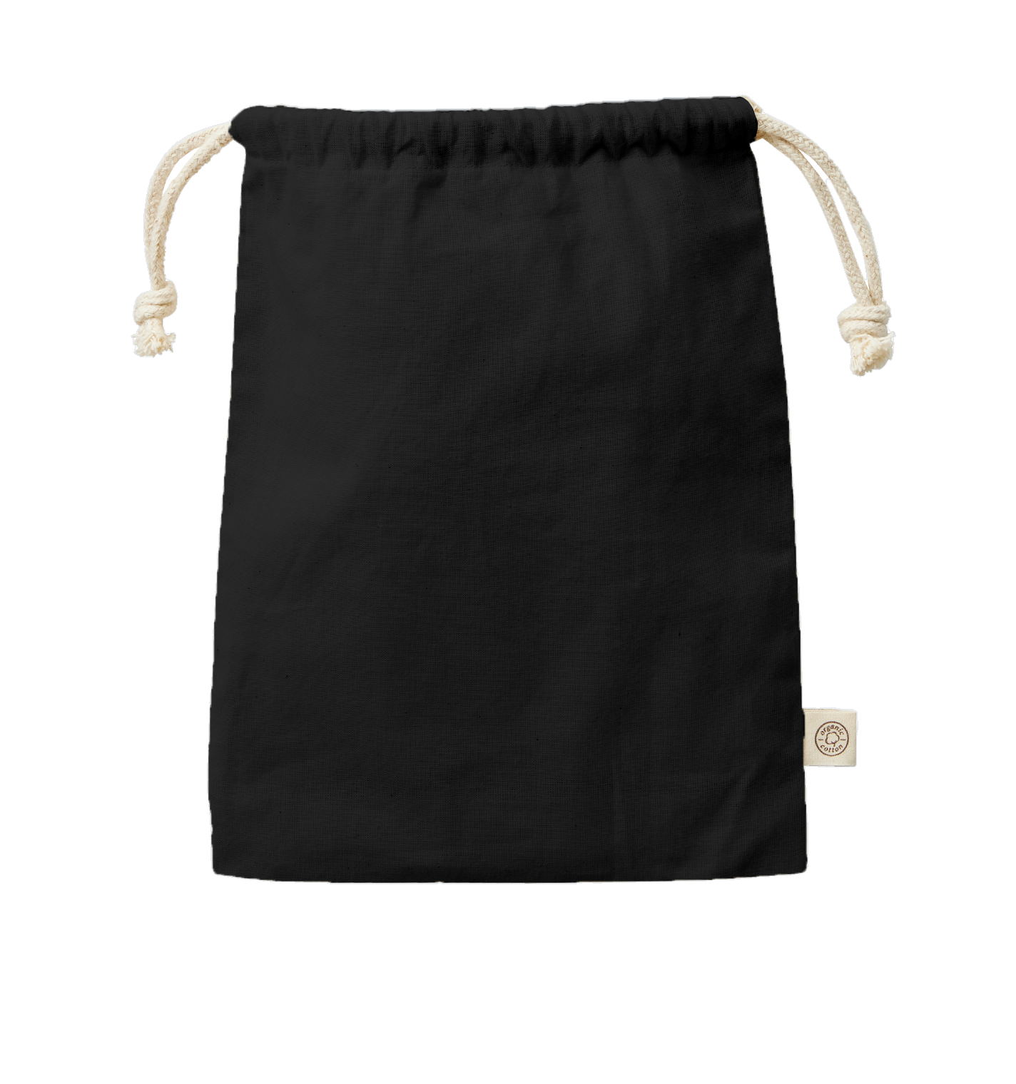 オーガニックコットンガゼット巾着(M)ブラック