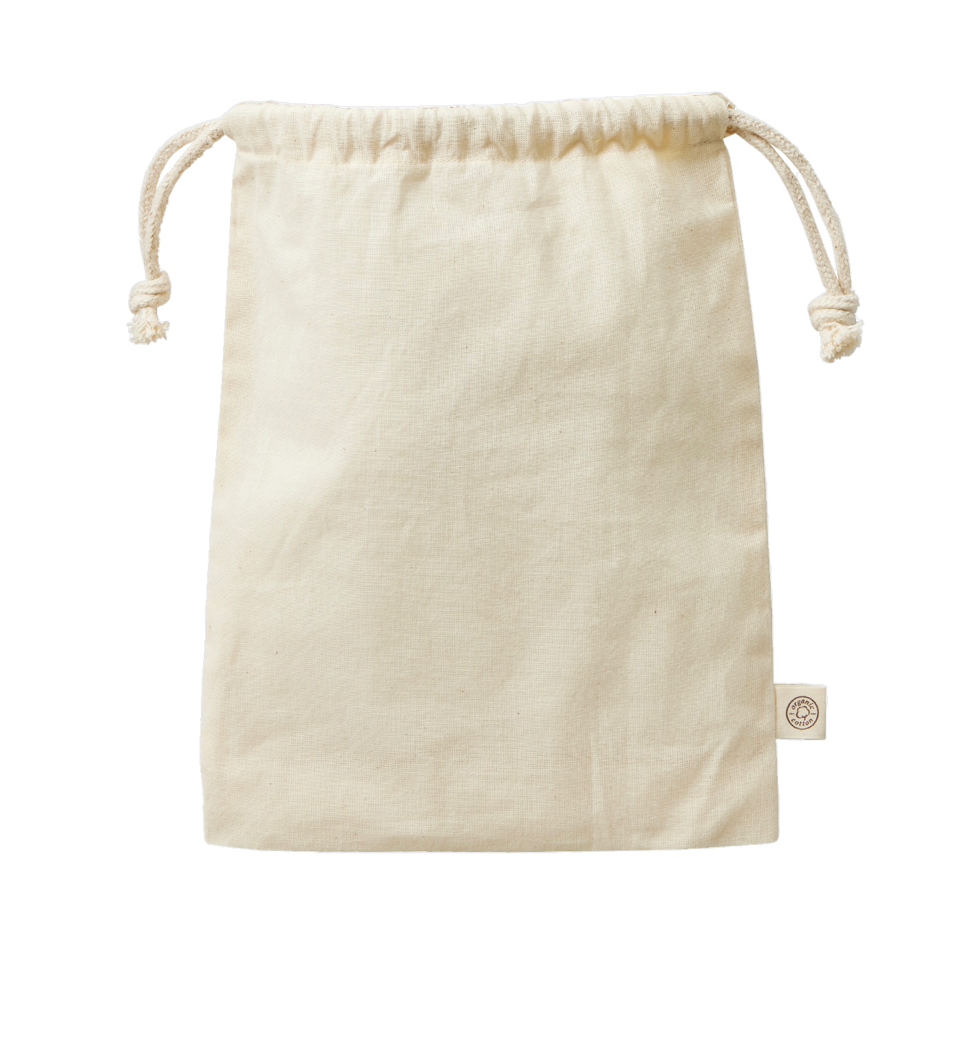 オーガニックコットンガゼット巾着(M)ナチュラル