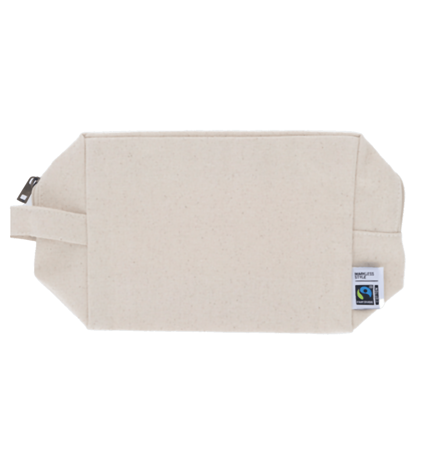 フェアトレードコットンキャンバスファスナーポーチ(L) ナチュラル