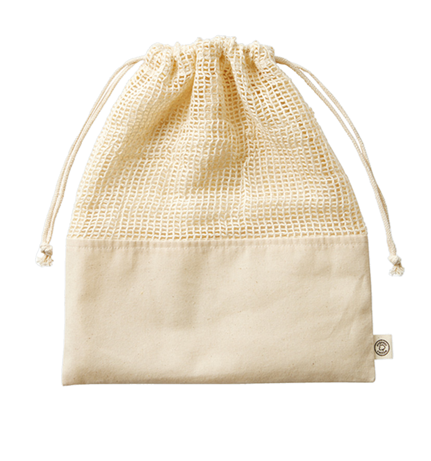 オーガニックコットンネット巾着(L)ナチュラル