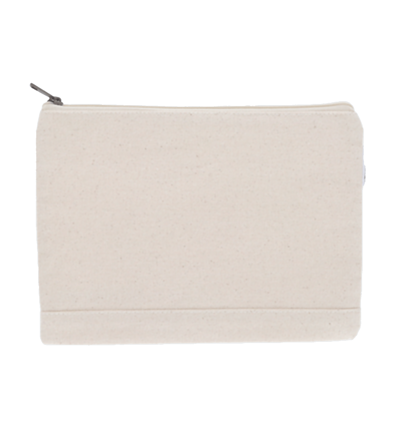 フェアトレードコットンキャンバスフラットポーチ(M) ナチュラル