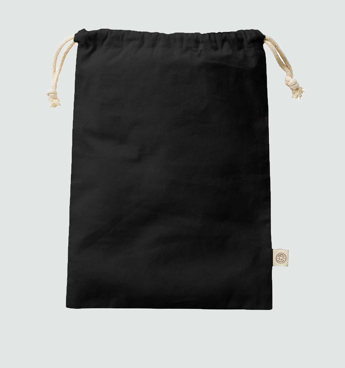 オーガニックコットンガゼット巾着(L)ブラック