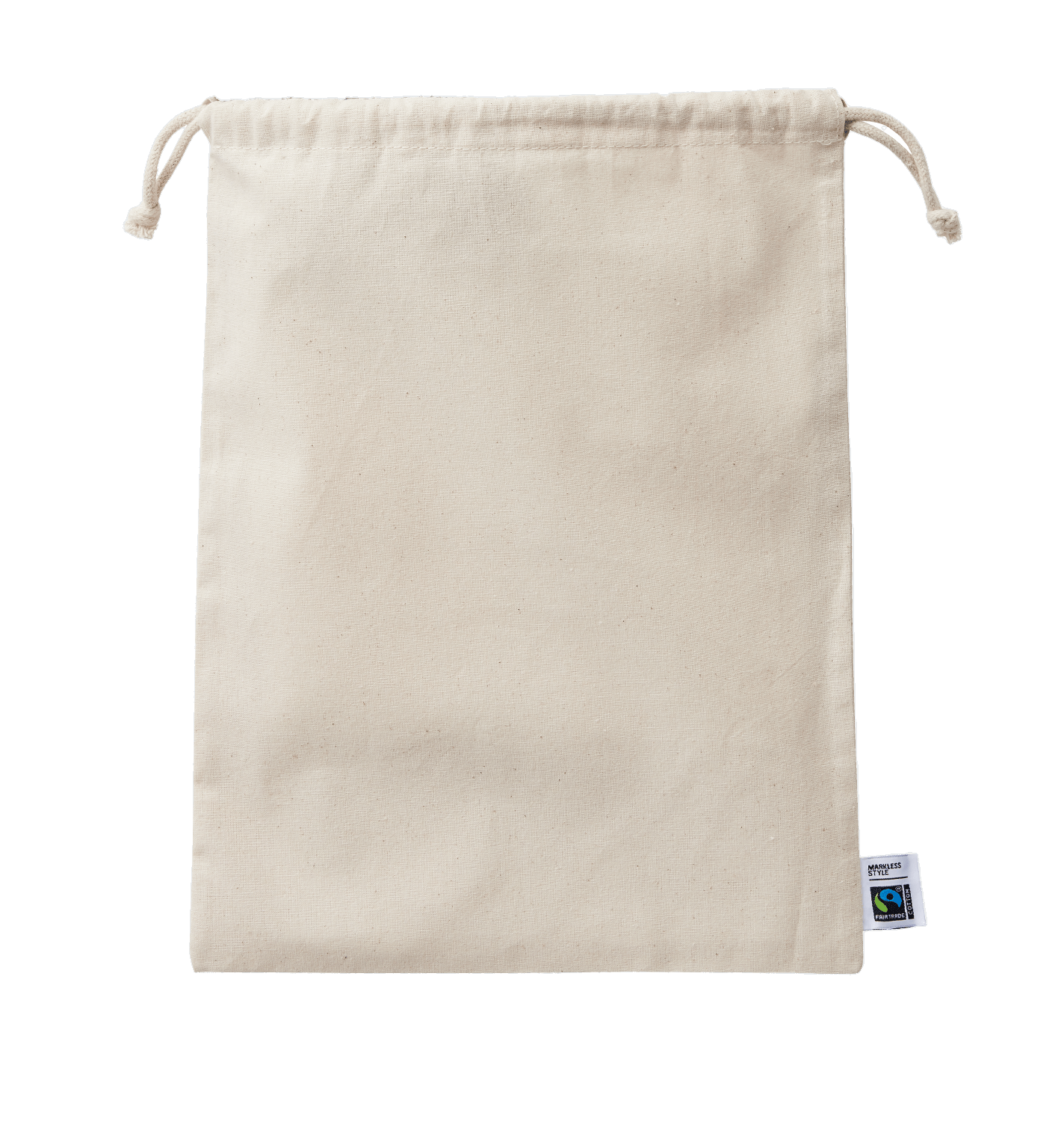 フェアトレードコットン巾着(L) ナチュラル
